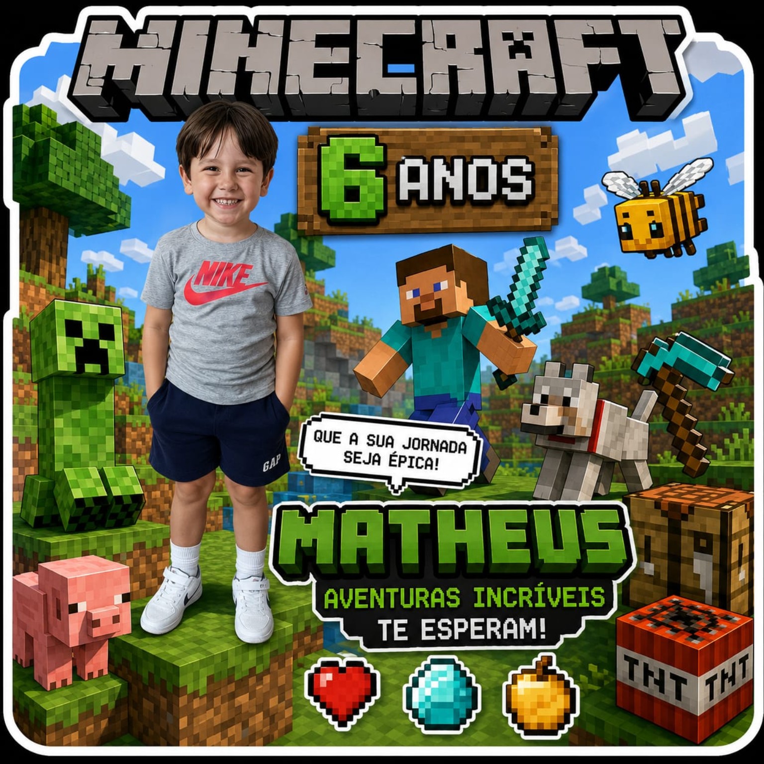 Convite do aniversário do Matheus